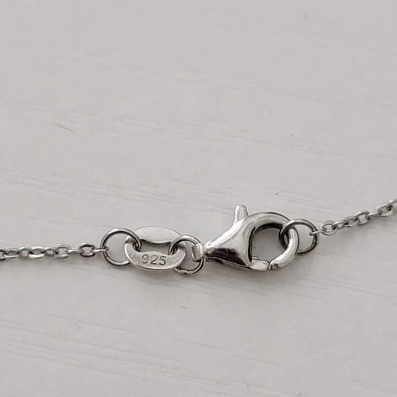 Sterling Silver CZ Rhinestone Champagne Glass Pendant Necklace NEW - Picture 5 of 5